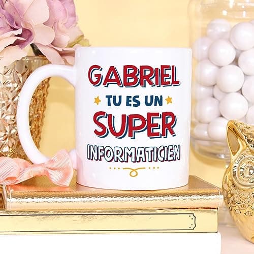 Mugffins Tasses Personnalisables pour INFORMATICIEN homme - En Français - Cadeau Personalisé- Tu es Super - 11 oz / 330 ml