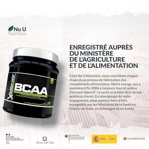 BCAA 2:1:1 3000mg - 425 Comprimés Végan - Acides Aminés à Chaîne Ramifié L-Leucine, L-Isoleucine, L-Valine et Vitamine B6 - Xellerate Nutrition