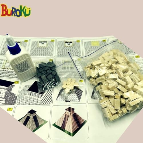 Buroku - Kit de Construction de Temple Maya | 750 Pièces | Briques en Pierre | Favorise l'Apprentissage STEM et Les Compétences Motrices | pour Enfants et Adultes | Inclus Colle