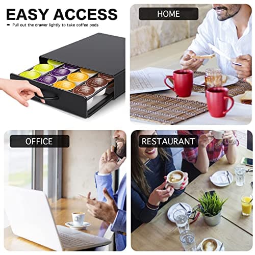 Masthome Porte Capsule Dolce Gusto, Support Porte Dosette/Capsules de Café, Capacité 20 Capsules, Tiroirs de Rangement pour Cuisine de Comptoir à Domicile, Offre 1 Chiffon de Nettoyage