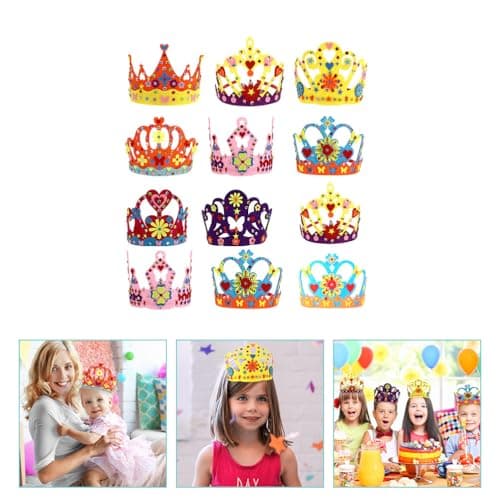 SAFIGLE 12 Pièces Enfants Couronne Artisanat Bricolage Couronne Kit Princesse Diadèmes Couronnes Prince Couronne Enfants Fête D'anniversaire Roi Chapeaux Pour La Fête D'anniversaire Bébé