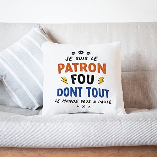 Mugffins Coussins/Oreillers avec Rembourrage pour Patron Homme - 40x40 cm - en Français - Tout Le Monde Vous a parlé - Cadeau Original pour Patron