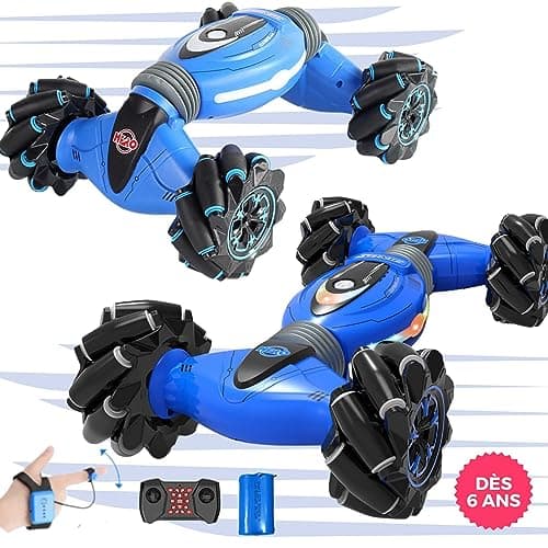 Tutti Party - Voiture télécommandée, Jouet radiocommandé pour Enfants, Course 4 * 4, télécommande Montre, Gesture Control Tout Terrain, 360°, Cadeau Garcon 6 Ans (Bleue)
