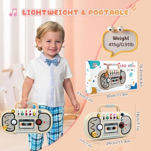 Ovshnrr Montessori Busy Board, Tableau Montessori Magnétophones Planche d'activités, Interrupteur de Circuit LED Jouets Sensoriels, pour Motricit Enfant Parcours de 1 à 3 Ans