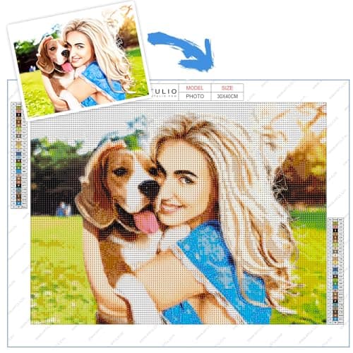 ARTULIO Diamond Painting Personnalisé Prenom- 40x30 cm – Diamant Painting Personnaliser, Perle Diamant Personnalisé (a coller)