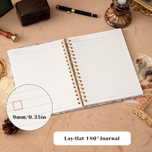 Cahier à spirale - Cahier ligné format collège 237 x 178 mm - Cahier à spirale règle collège - Journal de bureau - Cahier au format B5 pour travail et études - Papier épais de 100 g/m2 - 200 pages