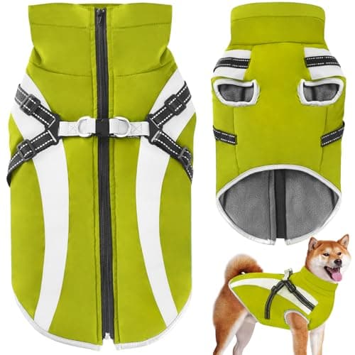 Oslueidy Manteau Imperméable pour Chien,Veste Chaude d'hiver Vêtements pour Animaux de Compagnie Coupe Manteau Chiens pour Le Petit Moyen Grande Chien (2XL, Vert)