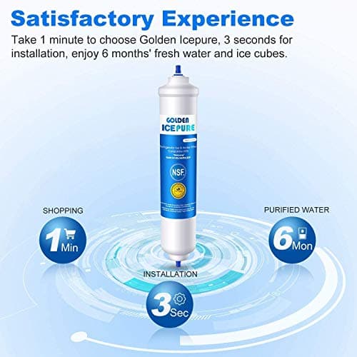 Remplacement de filtre à eau de réfrigérateur pour Samsung DA29-10105J HAFEX/EXP, WSF-100, DA99 02131B, EF9603, HAIER LG paquet de 2 par GOLDEN ICEPURE (facture disponible)