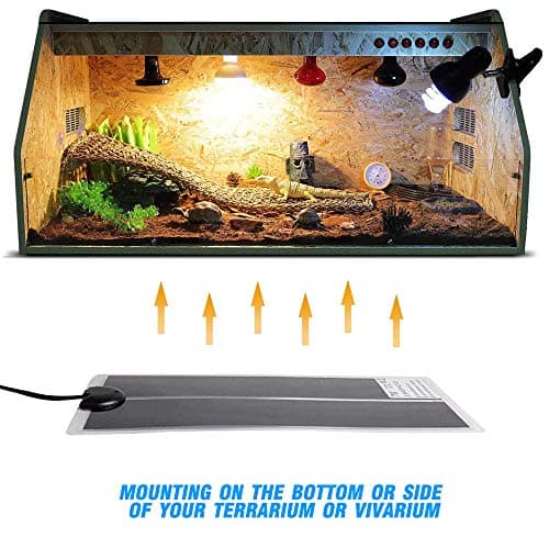PeSandy Tapis Chauffant Reptile, 2 PIÈCE Tapis Chauffant Terrarium Réglable avec Contrôle De La Température pour Reptiles Tortue, Serpents, Lézards, Geckos - Tapis De Sécurité pour Aquarium (42x28CM)