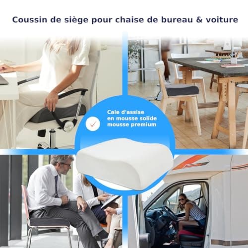 DYNMC you Confortable Coussin Rehausseur Chaise Adulte - Housse Oeko-TEX - Coussin de Chaise Epais de 13cm - Coussin Ergonomique Voiture, Fauteuil de Bureau - Coussin Siege Auto, Bureau de Gris