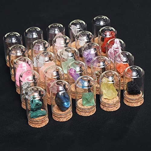 Tuzsocr Mini Pierre Précieuse Naturelle,25 PCS Ensemble de Cristaux de Guérison,Cristaux de Collection Rock and Mineral,Polies Relief,Boîte de Rangement Incluse-Jeu Scientifique et éducatif
