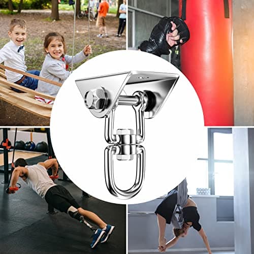 Newaner Crochet Plafond Lourds Acier Inoxydable 450 kg capacité 360 ° Rotation, Crochets balancoire Suspension avec Vis Fixation pour Chaise Suspendue, balançoire, Serviette Yoga, Sac de Frappe,hamac