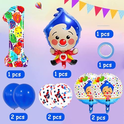Cirque D'Aluminium Ballon,Ballon Clown, Ballon pour clown,Ballon Fleuret lion de Cirque, Décoration 1 anniversaire, 1 ans enfants Décoration d'anniversaire, pour carnaval, fête d'anniversaire