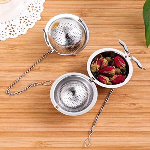 YSTrillion Filtres à Thé 2 pièces Boule De Passoire à Thé,Filtre à Thé En Acier Inoxydable,Filtre à Thé avec Chaîne pour Infuser du Thé en vrac et Des Epices