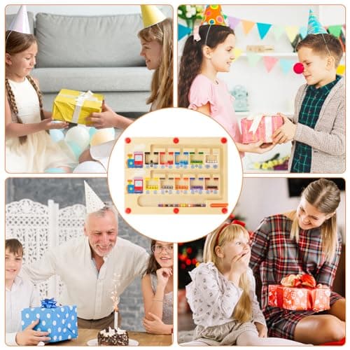 Ainiv Labyrinthe Magnétique de Couleurs et de Chiffres Enfant, Plateau de Jeu de Puzzle Magnétique, Jouets en Bois Jouets Montessori, Jouets Éducatifs pour Garçons et Filles de 3 4 5 6 7 Ans (Train)