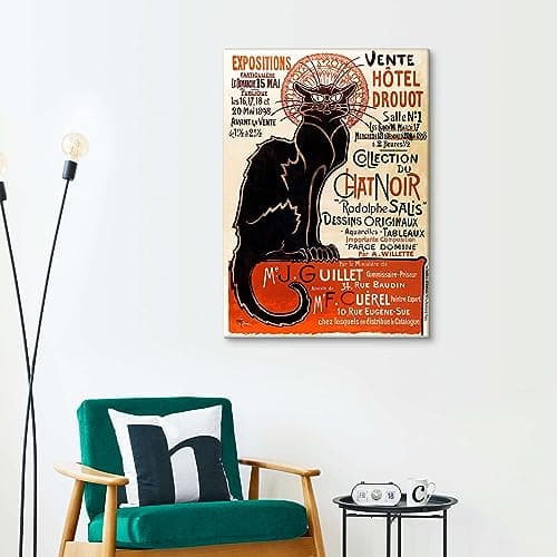 Posterlounge Tournée du Chat noir, 1896 Tableau sur toile de Théophile-Alexandre Steinlen 70 x 90 cm Beige Tableaux Décoration murale