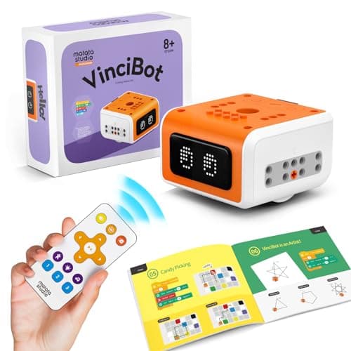 Matatalab VinciBot Robot de Programmation Scratch et Python pour Enfants (8-12 Ans), Jouet éducatif STIM avec Télécommande, Cadeau Robot Intelligent IA pour Garçons/Filles, à partir de 8 Ans