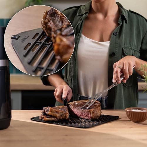 Cecotec Air Fryer Cecofry&Grill Duoheat 8000. Friteuse à Air sans Huile 8L, Grill et Plancha, Résistance Double, 2200W, Cuisson Uniforme, Moins de Graisse, Idéale pour Pizzas