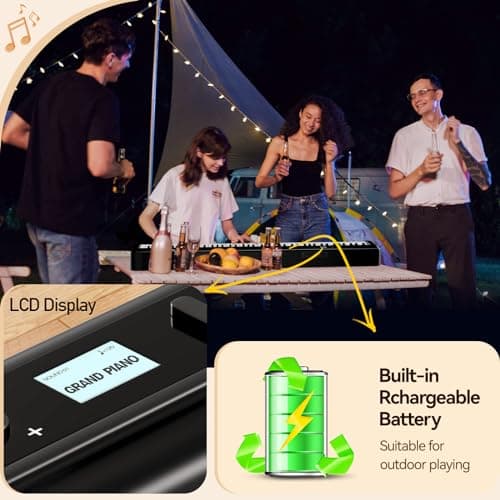TERENCE Pliable Piano Numérique 88 touches avec Haut parleur 2x25W Batterie de 2000mAh lestées Pédale de Sustain interface MIDI avec support de partitions Bluetooth Sacs pour Piano Câble audio Casque