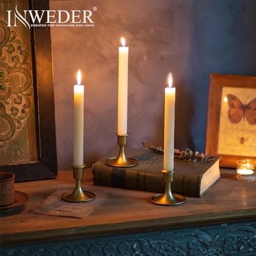 Inweder Bougroir Doré Chandelier Rétro en Or: Lot de 24 Porte-Bougies en Métal Bougeoirs Mariage pour Bougies Conique Perfect pour Centre de Table Noël Fête ou Décoration d'intérieure