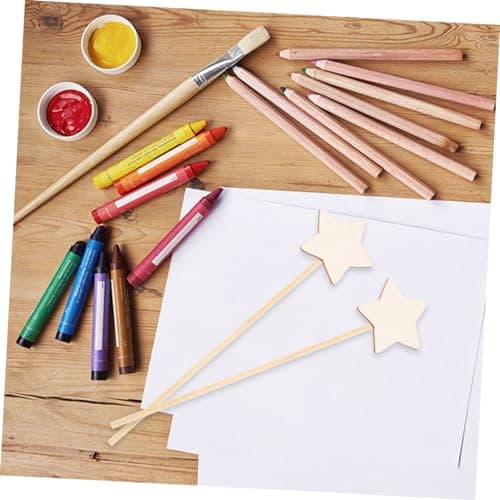 LALADEFIEE 10 Pièces De Fée Baguettes De Fée De Peinture De De Fée Graffiti Bricolage Bâtons De Fée Bricolage Peinture Beige en Bois