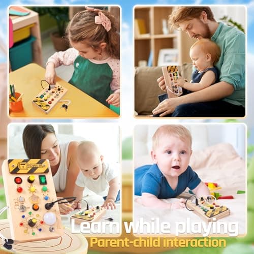 WEARXI Montessori Busy Board Jouet Bebe 1 an, Jouet Enfant 2 Ans, Cadeau Bebe 1 an, Cadeau Enfant 1 an, Jouet Enfant 1 an, Jeux Bebe 1 an, Jeux Enfant 1 an, Bebe Cadeau De Noël