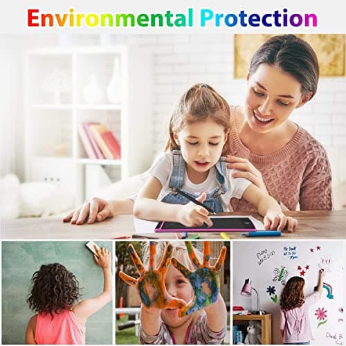 GUYUCOM Tablette Dessin Enfant 8,5 Pouces Ecriture LCD et Tablette Magique Enfant pour Les Enfants avec Une Ligne Colorée et Plus Lumineuse,Grands Cadeauxs pour 3 4 5 6 7 Ans Garçons Filles (Rose)