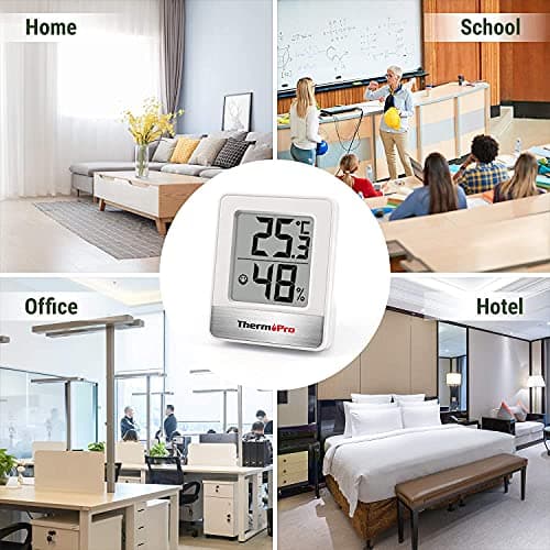 ThermoPro TP49-3 Petit Hygromètre Numérique Thermomètre Intérieur Thermomètre D'ambiance Moniteur de Température et Humidimètre pour Le Confort du Bureau à Domicile Thermomètre de Reptile, 3 Pièces