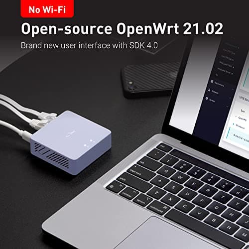 GL.iNet MT2500 (Brume 2) Mini passerelle VPN, Bureau à Domicile et Travail à Distance, Serveur et Client VPN pour la Maison et Le Bureau, Cascade VPN,WAN 2.5G, *Pas de WiFi* (Plastique ABS)