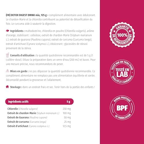 Nature's Finest Detox Digest | Formule 2 en 1 pour une meilleure digestion et un corps purifié | Triple pouvoir détoxifiant du chardon-Marie, de l'extrait d'artichaut et de la chlorella