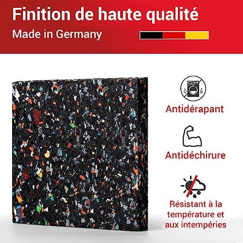 LouMaxx Tapis Anti-Vibration pour Machine à Laver - Lot de 4 Pièces 10cmx10cm - Mousse Antibruit Machine à Laver – Épaisseur 1,5 cm. Fabriqué en Allemagne, pour Tous Les Lave-Linge et Sèche-Linge.