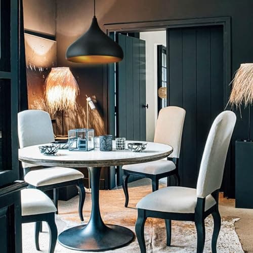 EXO lighting - suspension luminaire noir KAM H 100 cm - luminaires intérieur suspension - IP20 E27 - suspension cuisine - abat jour suspension - lustre noir pour la cuisine, salon et chambre coucher
