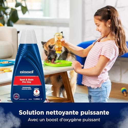 Bissell SpotClean HydroSteam, Shampouineuse Canapé, Moteur Puissant de 1000W, Nettoyeur Vapeur avec Technologie HydroSteam, Nettoyeur pour Tapis, Moquettes, Meubles, Tissus, Voiture & Plus, 3689N