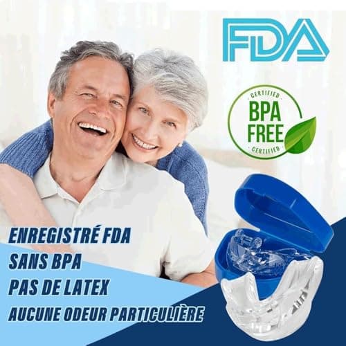 GouttièRe Dentairec Mise à Niveau MatéRielle2.0 Plus Doux Et Plus éLastique Ne Fait Pas Mal à La Bouche Anti Ronflement Efficace Puissant Apnee Du Sommeil Appareil Stockage IndéPendant 2PCS