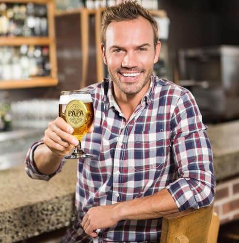 CROWNLY CRYSTAL® Cadeau Papa Verre A Biere Cadeau Personnalisé Annonce Grossesse Papa Cadeau Meilleur Papa Cadeau Anniversaire Homme Cadeau Original Homme Idee Cadeau Papa Verres À Bière