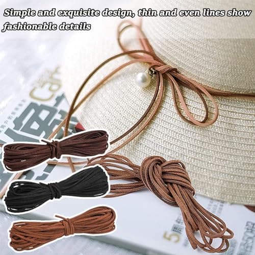 Begpoee 3 Pièces Cordon en Cuir, en Cuir Ficelle en Cuir, Cordon en Faux Daim, Cordons en Cuir Synthétique, 10 m x 3 mm, pour Les Bracelets, Colliers Et Emballages Cadeaux DIY(3 Couleurs)