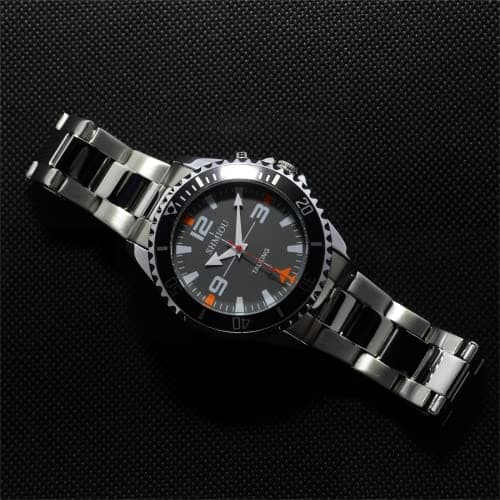SHMIOU Montre parlante française pour Aveugle Senior malvoyant Unisexe Homme Femme Parlant Bracelet en Acier Inoxydable Montre-Bracelet avec Alarme