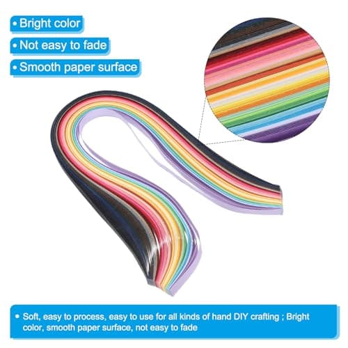 PATIKIL 360 Pcs Bandes de Papier pour Quilling de 3/8" (10 mm) de Largeur, 54 cm de Longueur, pour l'Art du Bricolage, Noël, 36 Couleurs