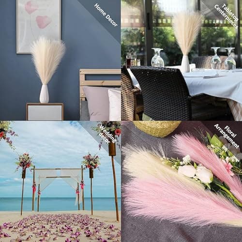 GEFIRE Lot de 30 Fleurs séchées Violettes Herbe de la Pampa séchée Décoration de Fleurs séchées Décoration bohème pour Mariage, Salon