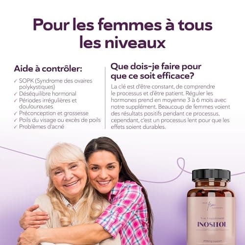 Inositol FEM Myo & D-Chiro 4100mg Gélules (180 Gélules) SOPK & Équilibre Féminin Supplément 9-en-1 — Myo Inositol, Folate 5-MTHF, Chrome, Zinc, B6, B12, D3, Sélénium & Manganèse, Naturel