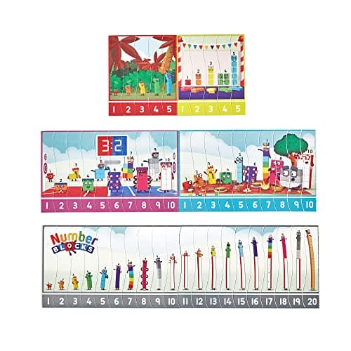 Learning Resources Kit de puzzles Numberblocks de séquence Learning Resources, puzzle Numberblocks, puzzle de maths, 10 puzzles éducatifs recto-verso dans une boîte (20 puzzles), à partir de 3 ans