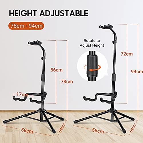 CAHAYA Support de Guitare Trépied Réglable Support de guitare pliant portable avec support de cou pour guitare basse classique électrique acoustique CY0253