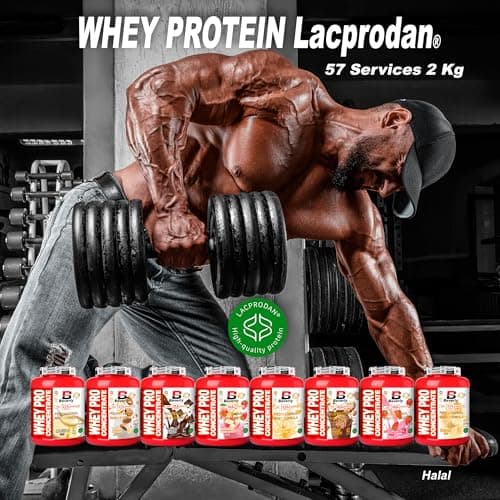 Beverly WHEY PRO CONCENTRATE | Concentré de protéines | 2 Kg | 8 Saveurs | Lacprodan® | Professional Whey | Mélangeur gratuit (2 KG, FRAISE)