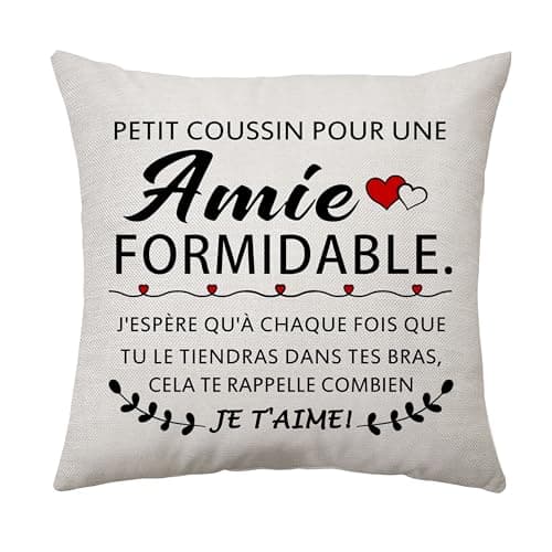 Aconesong pour Une Amie Formidable - Cadeaux pour Amie, Cadeaux de l'amitié, Housse de Coussin pour Amie Idée Anniversaire Cadeaux de Amie Noël Cadeau de Décoration (Amie-1)