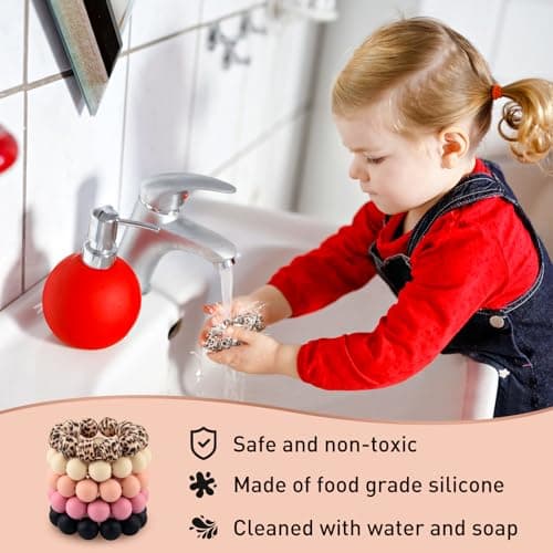 ASTARON 100 pièces de perles en silicone de 15 mm pour la fabrication de porte-clés, perles rondes en silicone rose noir en vrac pour bracelets, stylos, artisanat, fabrication de bijoux