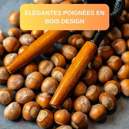 Casse-Noix Thiru avec poignée en Bois élégante - Casse-Noix pour Noix - Casse-Noix sans écrasement - Transmission de Force Facile (poignée en Bois Basic)