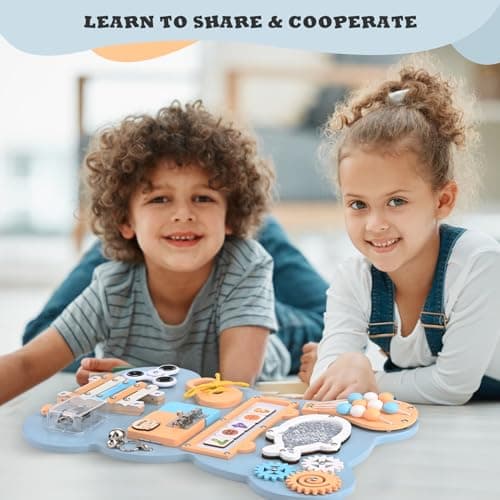 Doovasen Busy Board pour Enfants, pour Apprendre la motricité Fine et Les compétences de Base de la Vie Jouets éducatifs préscolaires Cadeau pour garçon ou Fille