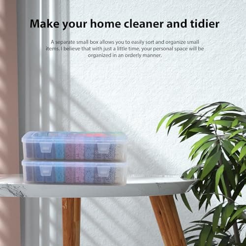 Gbivbe Boite de Rangement Mini avec Couvercle, 31 Pièces Petite Boite Plastique Transparent de Stockage de Perles, Rangement Boîtes de Conteneurs pour Collecte de Petits Objets, Bijoux, Artisanat