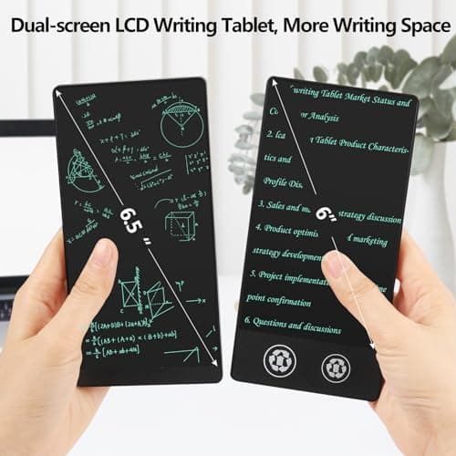 Czemo Double-écran Tablette D'écriture LCD pour Adultes 6,5 pouces + 6,0 pouces, Lignes D'écriture HD de 0,5 mm,Tableau Numérique pour Bureau, Mémo, Agenda