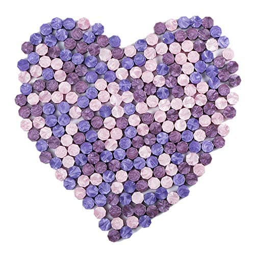 Mceal Lot de 200 perles de cire à cacheter - Mélange de trois couleurs - Violet